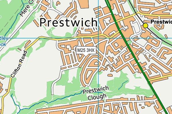 M25 3HX map - OS VectorMap District (Ordnance Survey)