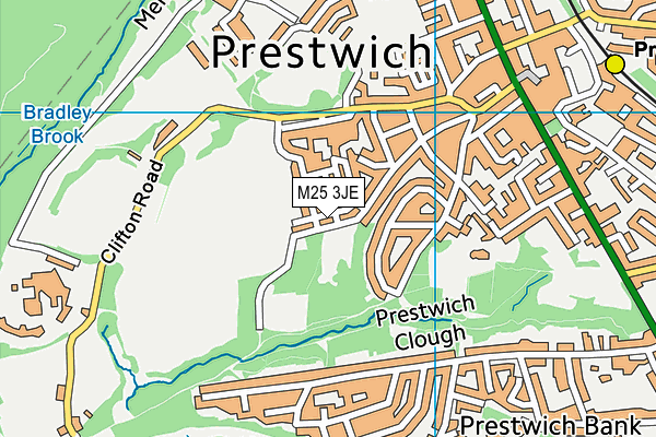 M25 3JE map - OS VectorMap District (Ordnance Survey)