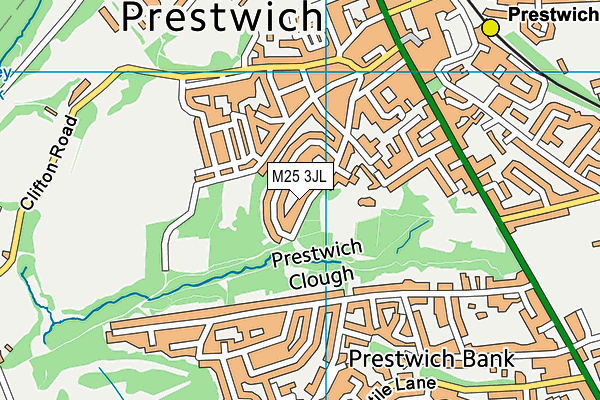 M25 3JL map - OS VectorMap District (Ordnance Survey)