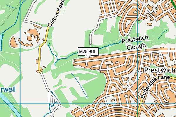M25 9GL map - OS VectorMap District (Ordnance Survey)