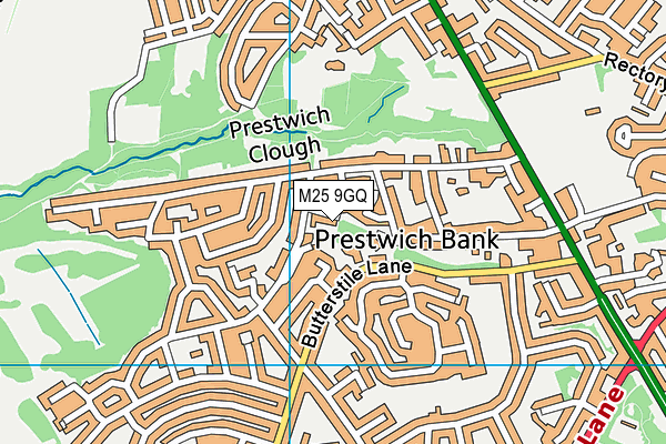 M25 9GQ map - OS VectorMap District (Ordnance Survey)