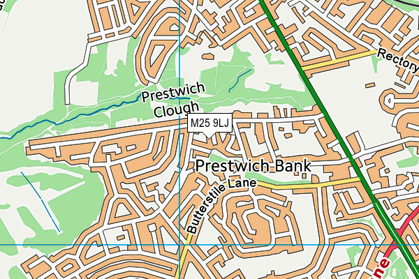 M25 9LJ map - OS VectorMap District (Ordnance Survey)