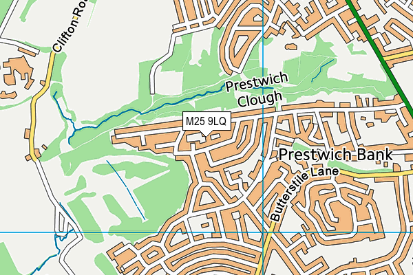 M25 9LQ map - OS VectorMap District (Ordnance Survey)