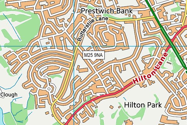 M25 9NA map - OS VectorMap District (Ordnance Survey)