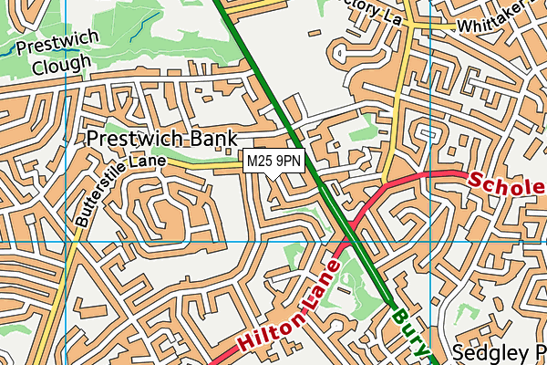 M25 9PN map - OS VectorMap District (Ordnance Survey)