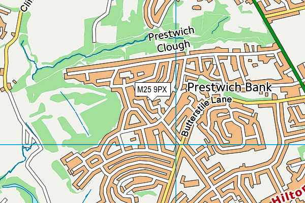 M25 9PX map - OS VectorMap District (Ordnance Survey)