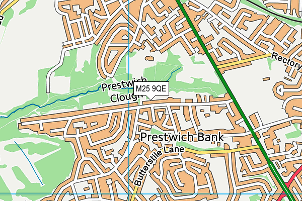 M25 9QE map - OS VectorMap District (Ordnance Survey)