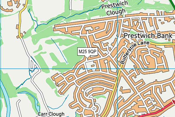 M25 9QP map - OS VectorMap District (Ordnance Survey)