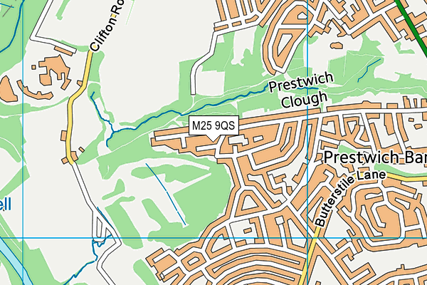 M25 9QS map - OS VectorMap District (Ordnance Survey)