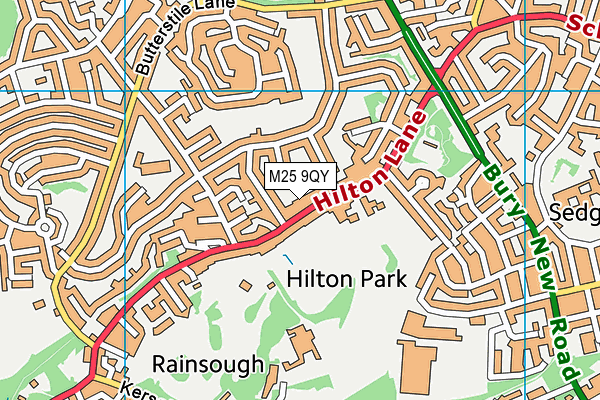 M25 9QY map - OS VectorMap District (Ordnance Survey)