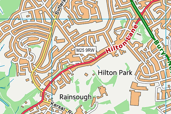 M25 9RW map - OS VectorMap District (Ordnance Survey)