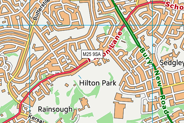 M25 9SA map - OS VectorMap District (Ordnance Survey)