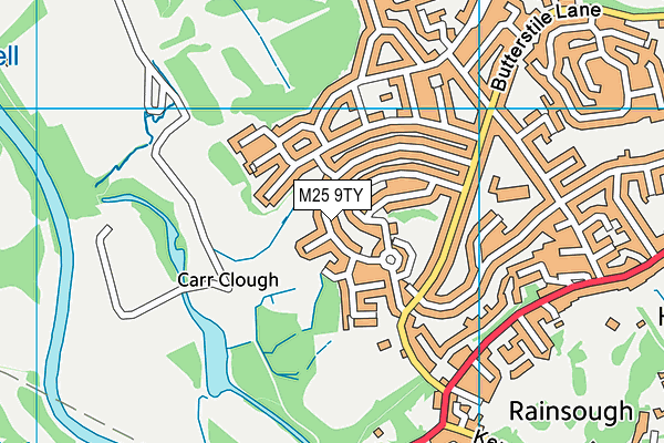 M25 9TY map - OS VectorMap District (Ordnance Survey)