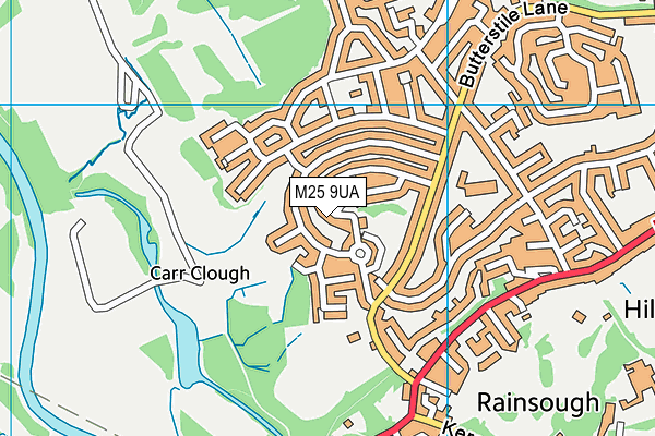 M25 9UA map - OS VectorMap District (Ordnance Survey)