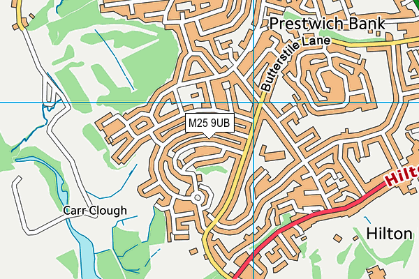 M25 9UB map - OS VectorMap District (Ordnance Survey)