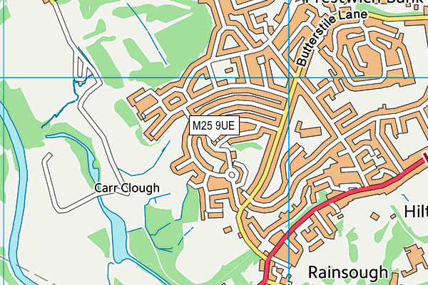 M25 9UE map - OS VectorMap District (Ordnance Survey)