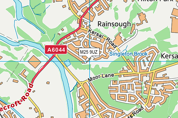 M25 9UZ map - OS VectorMap District (Ordnance Survey)