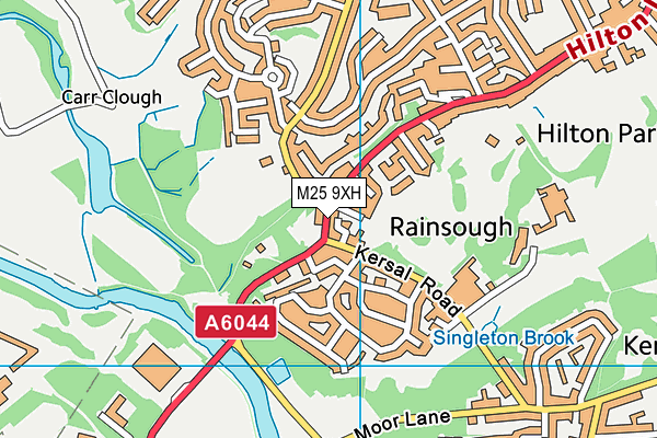 M25 9XH map - OS VectorMap District (Ordnance Survey)