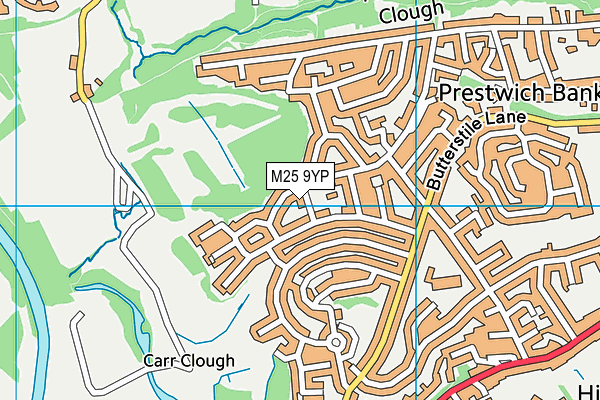 M25 9YP map - OS VectorMap District (Ordnance Survey)