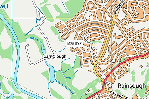 M25 9YZ map - OS VectorMap District (Ordnance Survey)