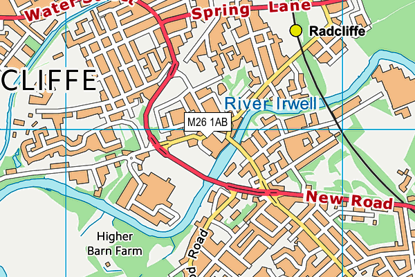 M26 1AB map - OS VectorMap District (Ordnance Survey)