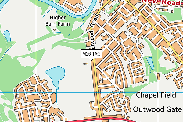 M26 1AG map - OS VectorMap District (Ordnance Survey)