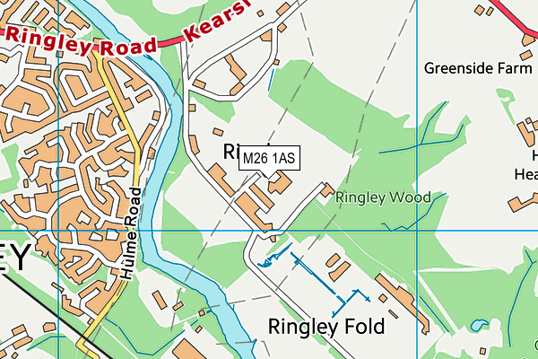 M26 1AS map - OS VectorMap District (Ordnance Survey)