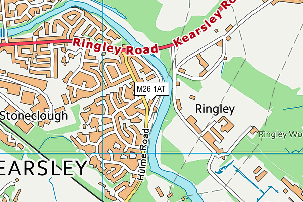 M26 1AT map - OS VectorMap District (Ordnance Survey)