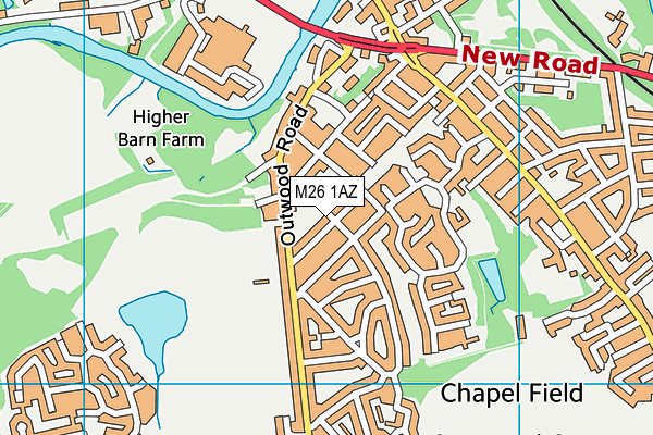 M26 1AZ map - OS VectorMap District (Ordnance Survey)