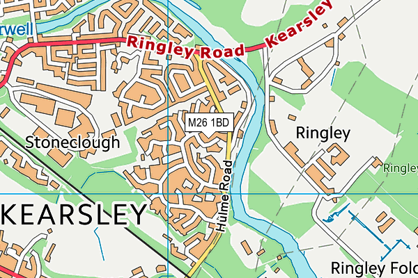 M26 1BD map - OS VectorMap District (Ordnance Survey)