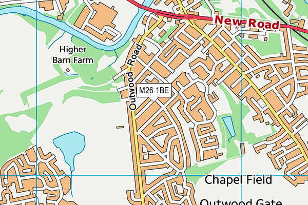 M26 1BE map - OS VectorMap District (Ordnance Survey)