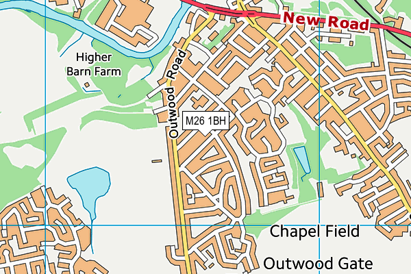 M26 1BH map - OS VectorMap District (Ordnance Survey)