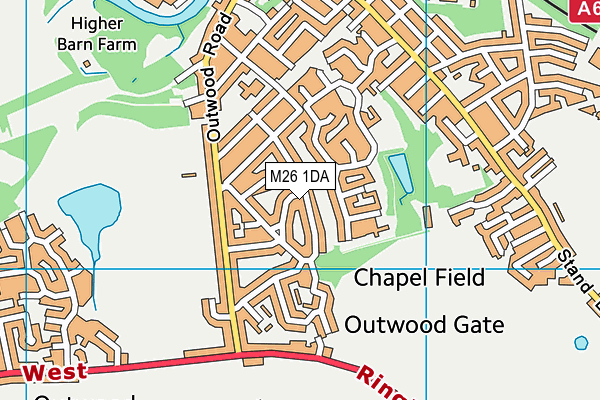 M26 1DA map - OS VectorMap District (Ordnance Survey)