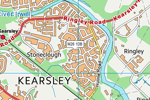 M26 1DB map - OS VectorMap District (Ordnance Survey)