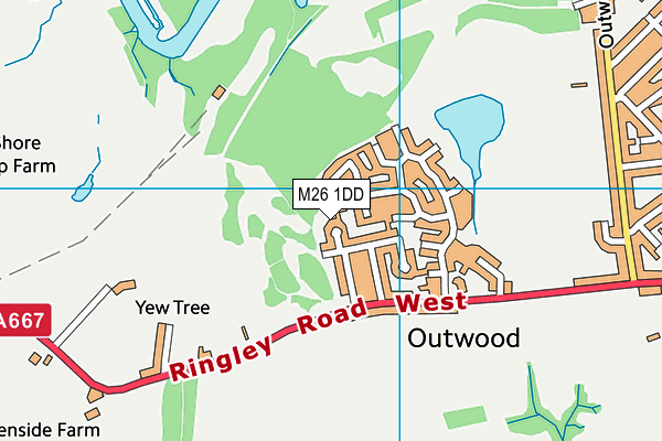 M26 1DD map - OS VectorMap District (Ordnance Survey)