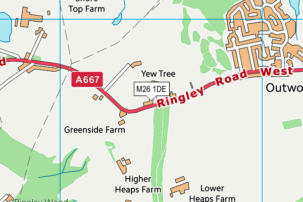 M26 1DE map - OS VectorMap District (Ordnance Survey)