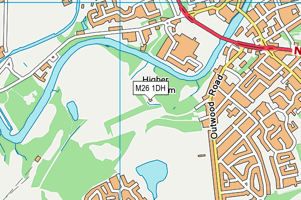 M26 1DH map - OS VectorMap District (Ordnance Survey)