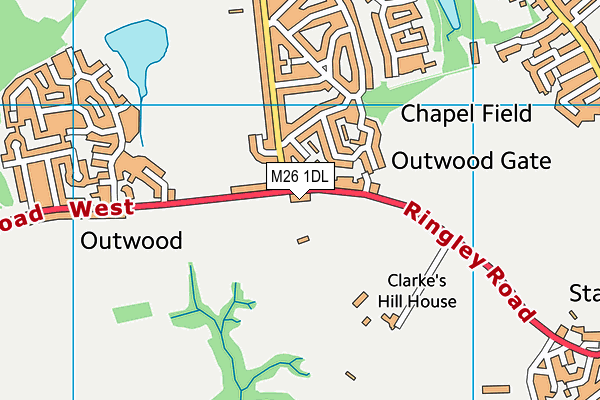 M26 1DL map - OS VectorMap District (Ordnance Survey)