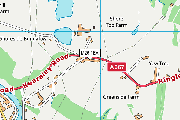 M26 1EA map - OS VectorMap District (Ordnance Survey)