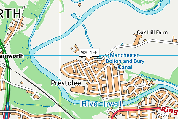 M26 1EF map - OS VectorMap District (Ordnance Survey)