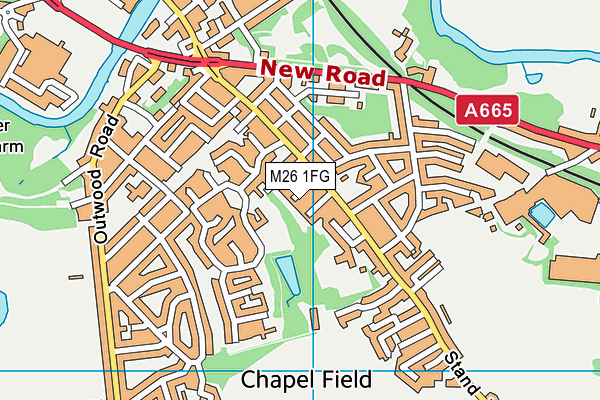 M26 1FG map - OS VectorMap District (Ordnance Survey)