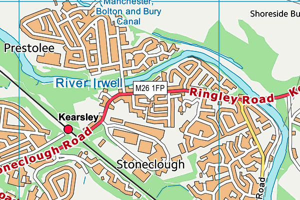 M26 1FP map - OS VectorMap District (Ordnance Survey)