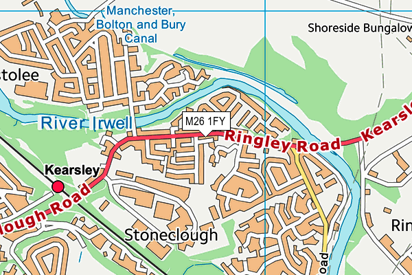 M26 1FY map - OS VectorMap District (Ordnance Survey)