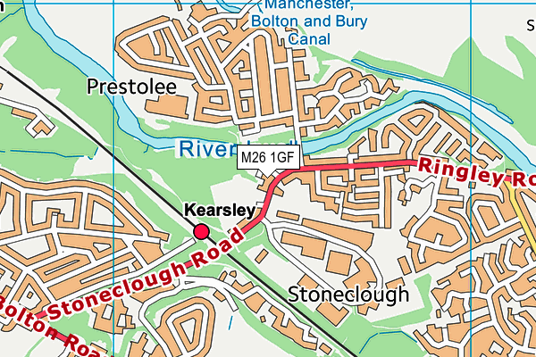 M26 1GF map - OS VectorMap District (Ordnance Survey)