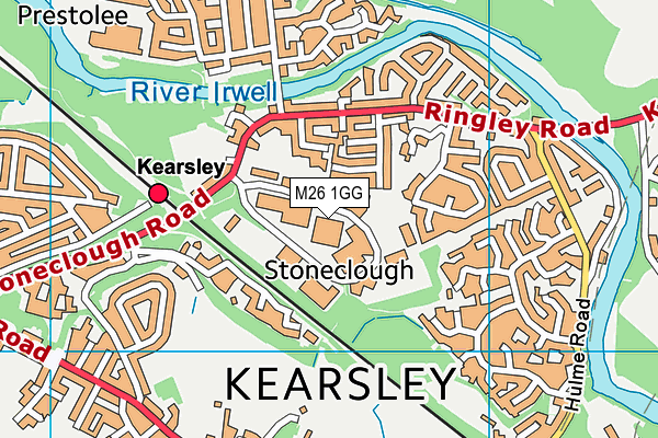 M26 1GG map - OS VectorMap District (Ordnance Survey)