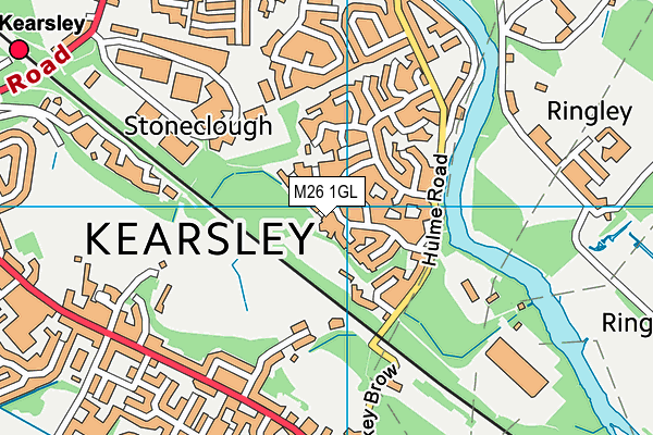 M26 1GL map - OS VectorMap District (Ordnance Survey)