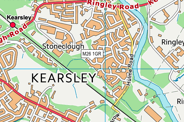 M26 1GR map - OS VectorMap District (Ordnance Survey)