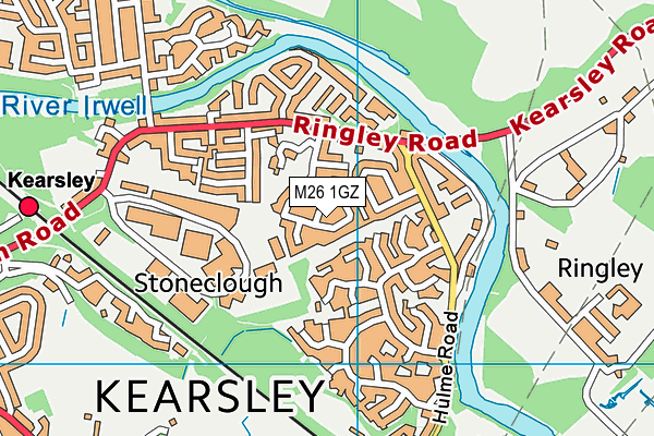 M26 1GZ map - OS VectorMap District (Ordnance Survey)