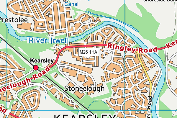 M26 1HA map - OS VectorMap District (Ordnance Survey)