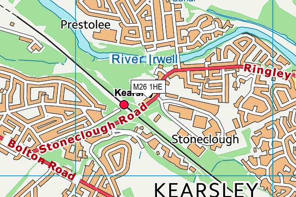 Brook Street map (M26 1HE) - OS VectorMap District (Ordnance Survey)